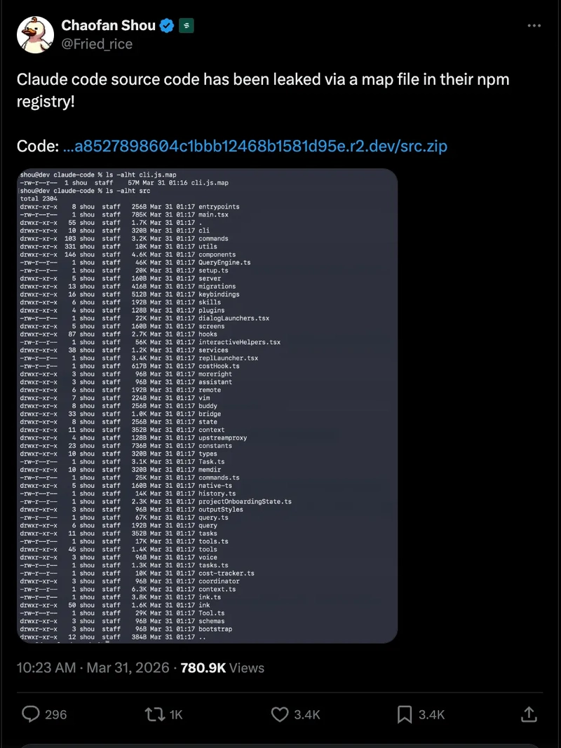 Claude Code’s Entire Source Code Leaked via npm Source Maps
